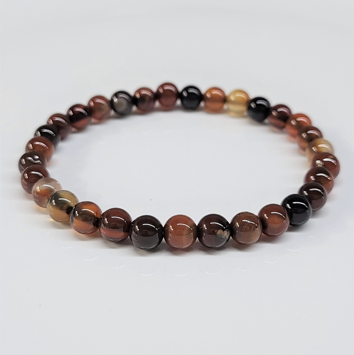 Red Agate Round Bead Bracelet - Stable Confidence